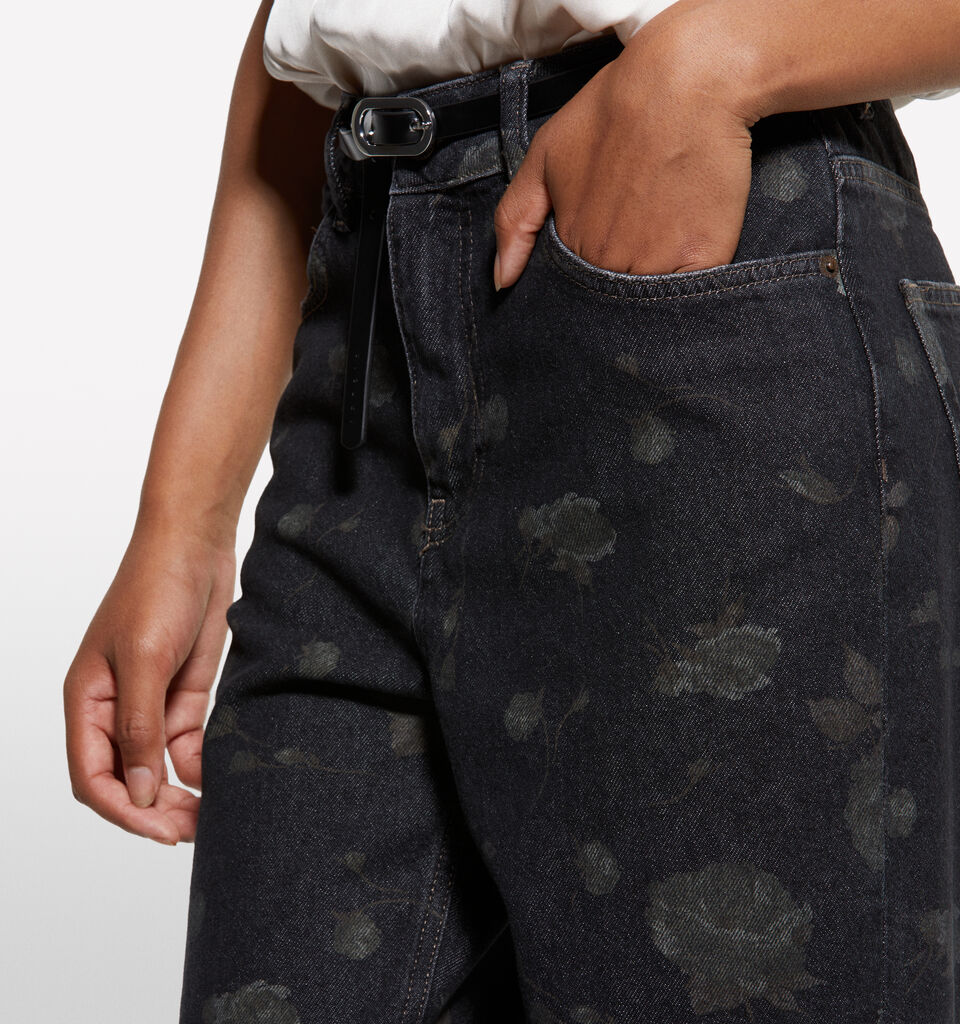 Τζιν μαύρο relaxed fit με τύπωμα - τζιν φαρδιά γυναικεία - Μαυρο | Sisley image number 4